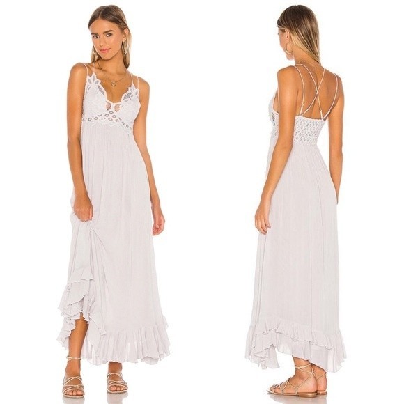 Free People NEW Adella Maxi Slip Dress Stardust XS - Picture 6 of 6